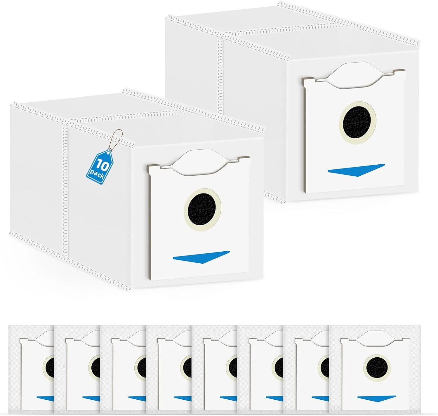 10 Pack N30 Dust Bags Compatible with ECOVACS DEEBOT N30 Omni/N30Pro Omni Robot Vacuum Cleaner, 4 Layers Effective Filtration