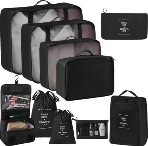 10 Set Packing Cubes for Travel Essentials, Rugged Luggage Sets Organizer with Mesh Design, Ideal Traveling Accessories for Men,Women, Good for Suitcase Organization on Any Trip