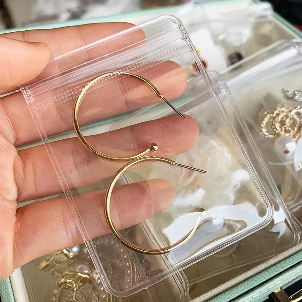 100 Pack PVC Clear Jewelry Anti Oxidation Zipper Bag Antitarnish Plastic Bags for Packaging Jewelry Rings Earrings Transparent Poly Pouch (Clear, 4.13×4.25 inch)