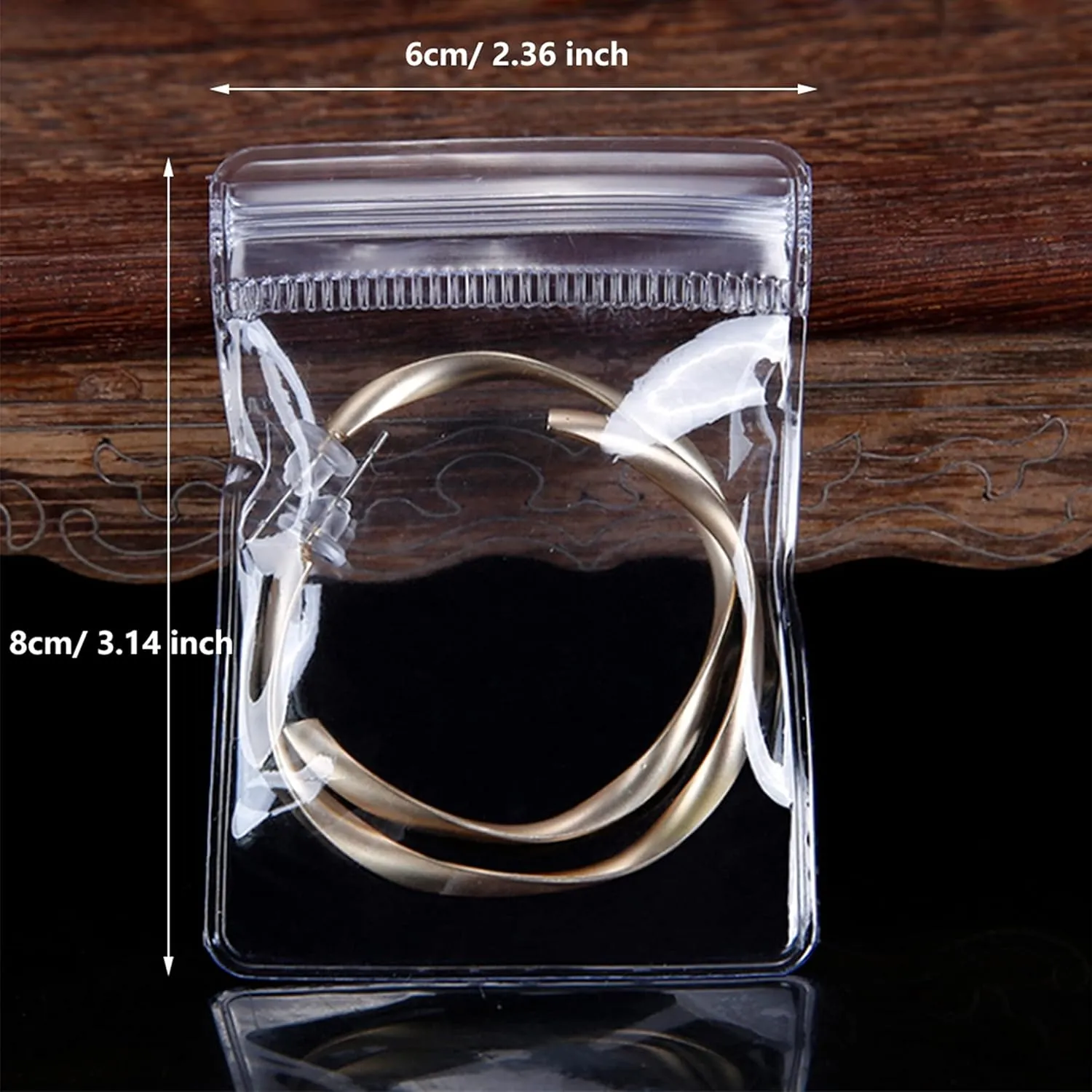 100 Pack PVC Clear Jewelry Anti Oxidation Zipper Bag Antitarnish Plastic Bags for Packaging Jewelry Rings Earrings Transparent Poly Pouch (Light Blue, 2.36×3.14inch)