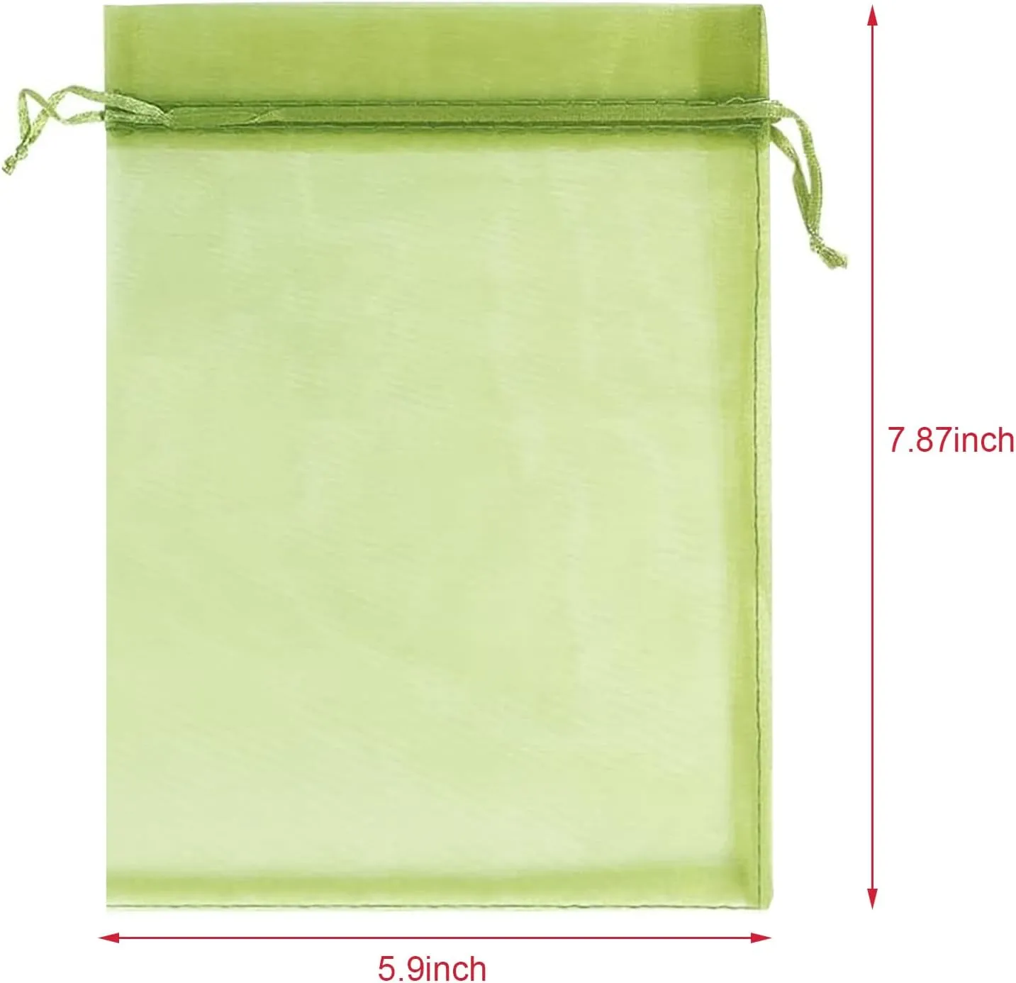 100Pcs Fruit Protection Bags 6x8 inch,Organza Fruit Netting Bags,Netting Cover Bags with Drawstring,Garden Plant Fruit Protectors Pest Barrier Bag for Mangoes Tomatoes Fruit Trees Veggies (Green)