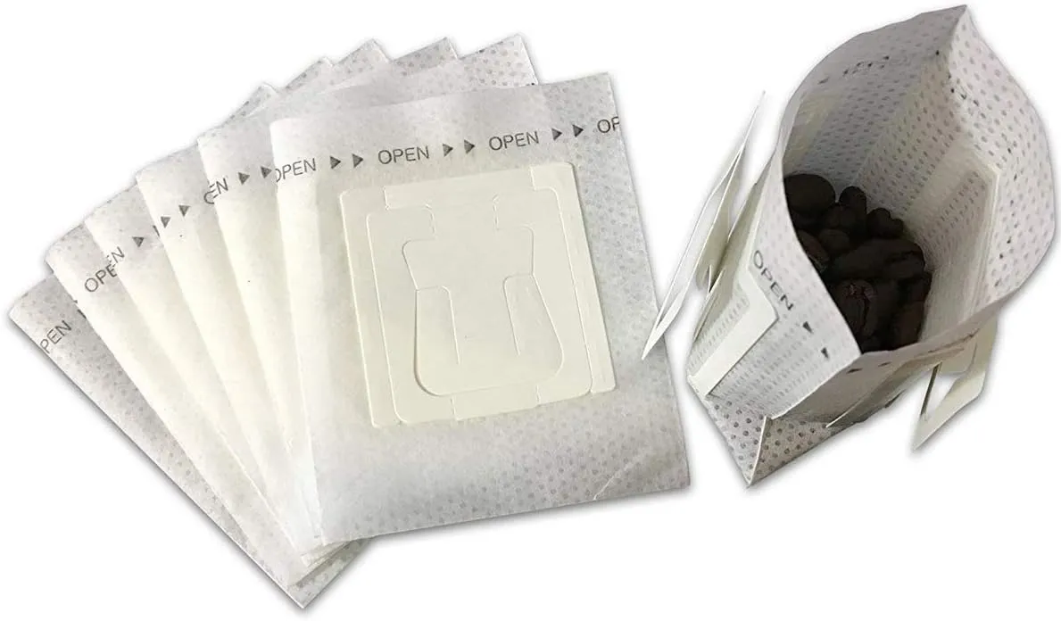 100Pcs Portable Coffee Filter Paper Hanging Ear Drip Coffee Bag - Single Serve Disposable Drip Coffee Filter - Perfect for Travel, Camping, Home, Office