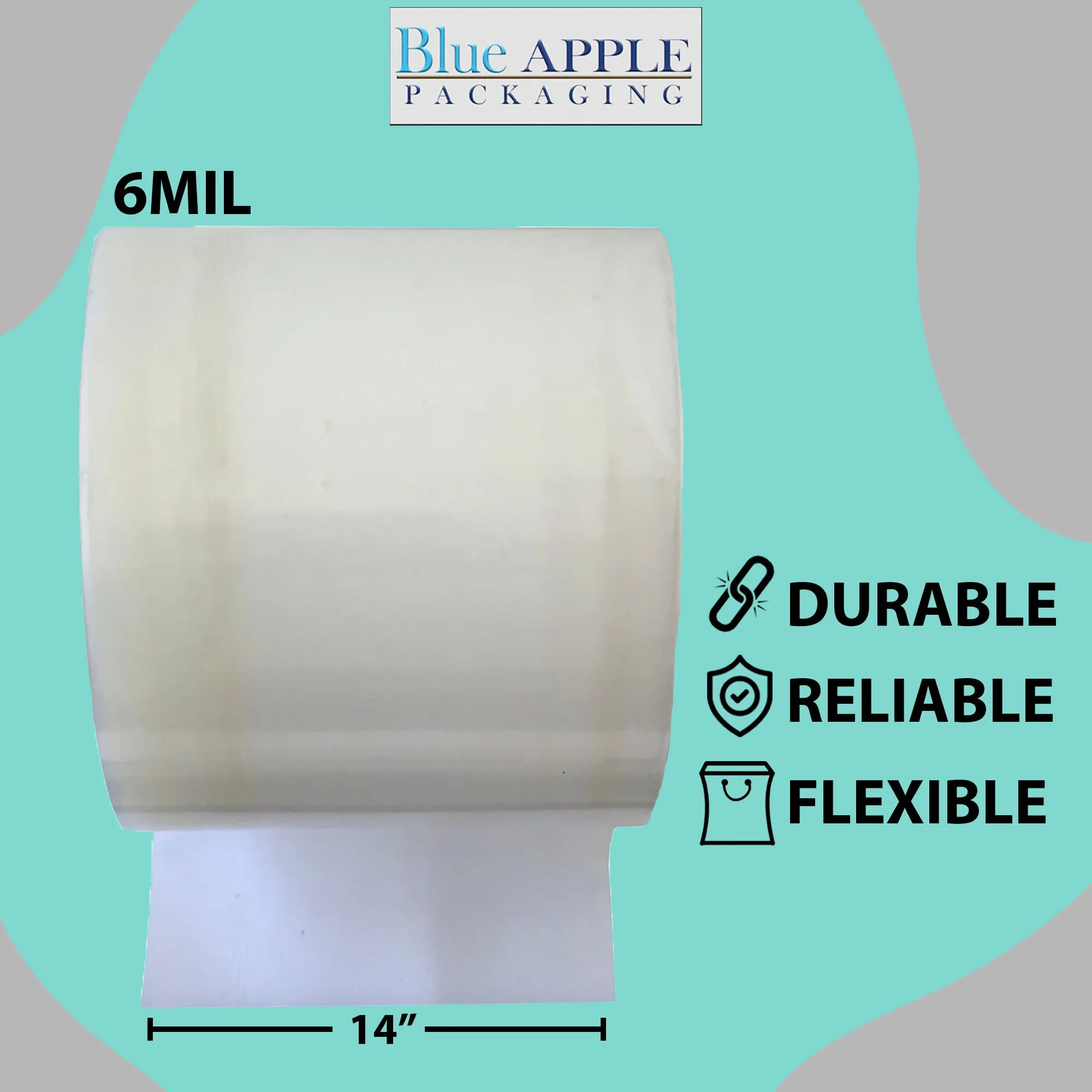 14 inch x 725ft Poly Tubing Roll 6 Mil LDPE Low Density