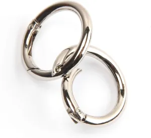 15pcs Trigger Spring O Rings Round Carabiner Clip Snap for Keyrings Buckle, Bags,Purses (Silver, 1 inch)