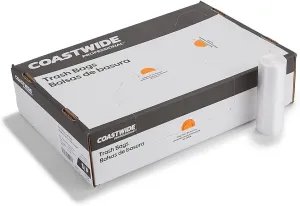 16 Gallon Trash Bag, 24" x 33", High Density, 6 mic, Natural, 1000 Bags (CW18196)
