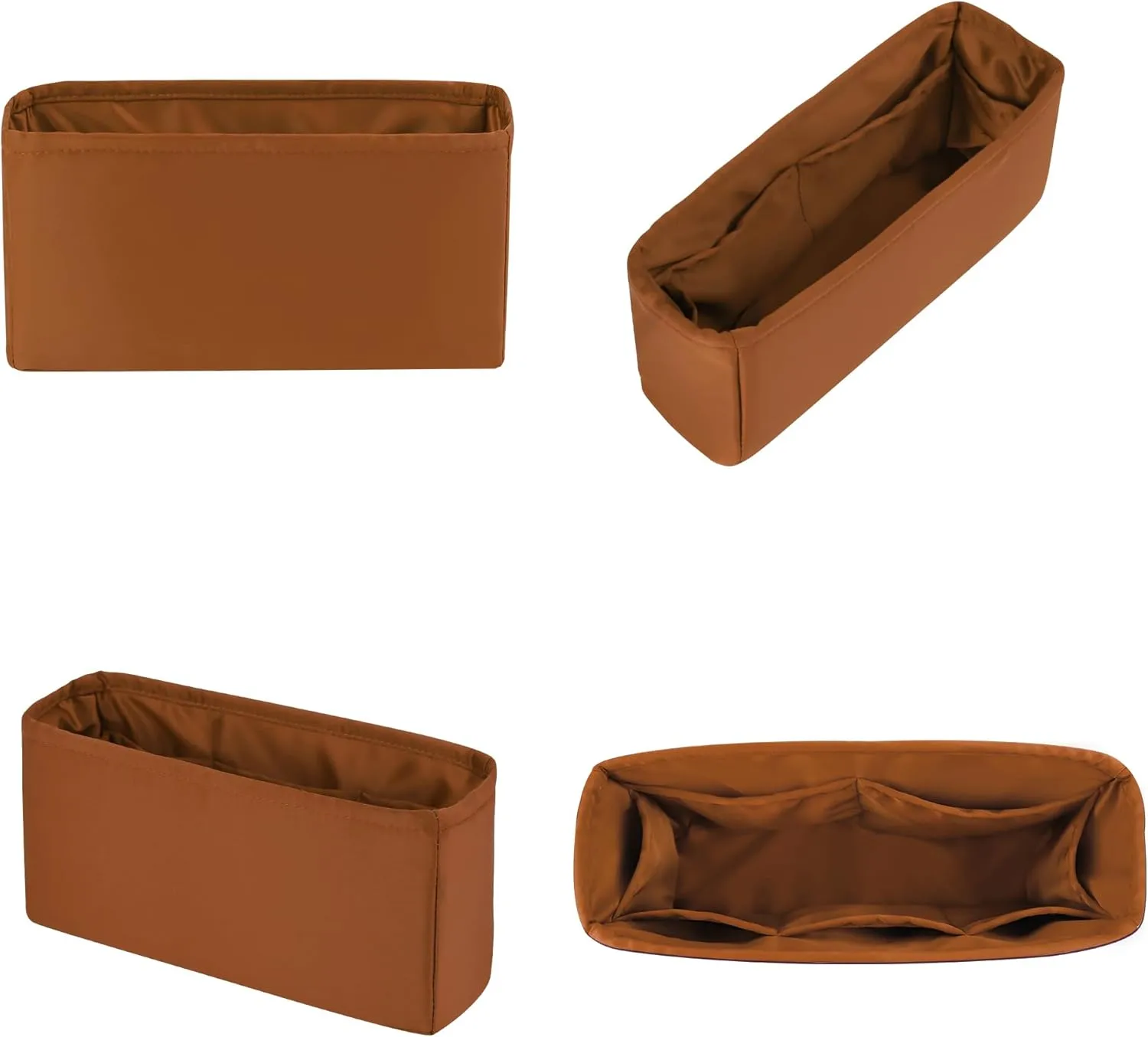 19 Bag Organizer Insert, Purse Organizer with Silky Satin Compatible with Chanel 19 Flap Bag, Lightweight Shaper for Daily Use (Caramel, Flap 26)