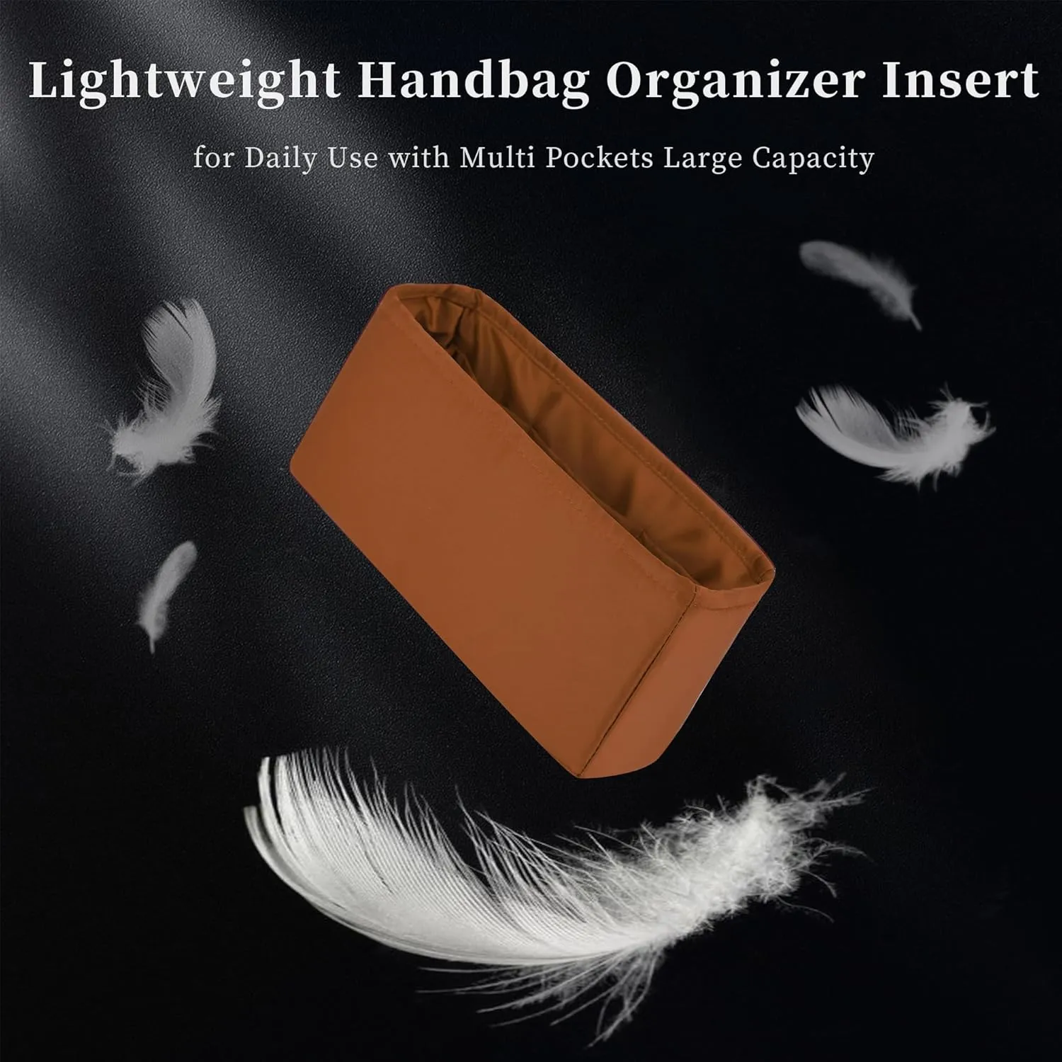 19 Bag Organizer Insert, Purse Organizer with Silky Satin Compatible with Chanel 19 Flap Bag, Lightweight Shaper for Daily Use (Caramel, Flap 26)