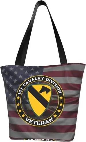 1st Cavalry Division Veteran Fashion Shoulder Bag Large Capacity For Man Or Woman