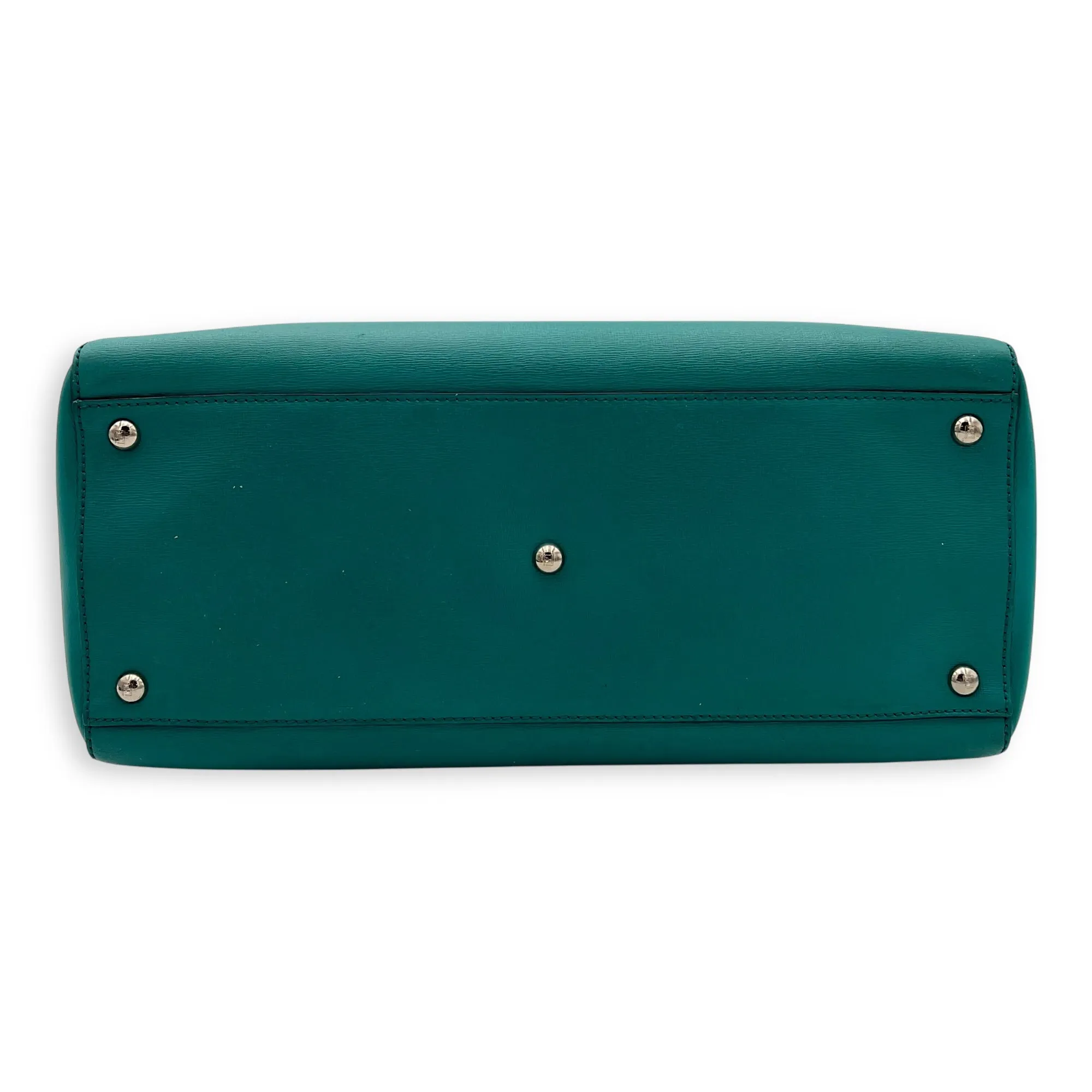 2 jours Top Handle Bag Medium Blue in Calfskin, Silver hardware