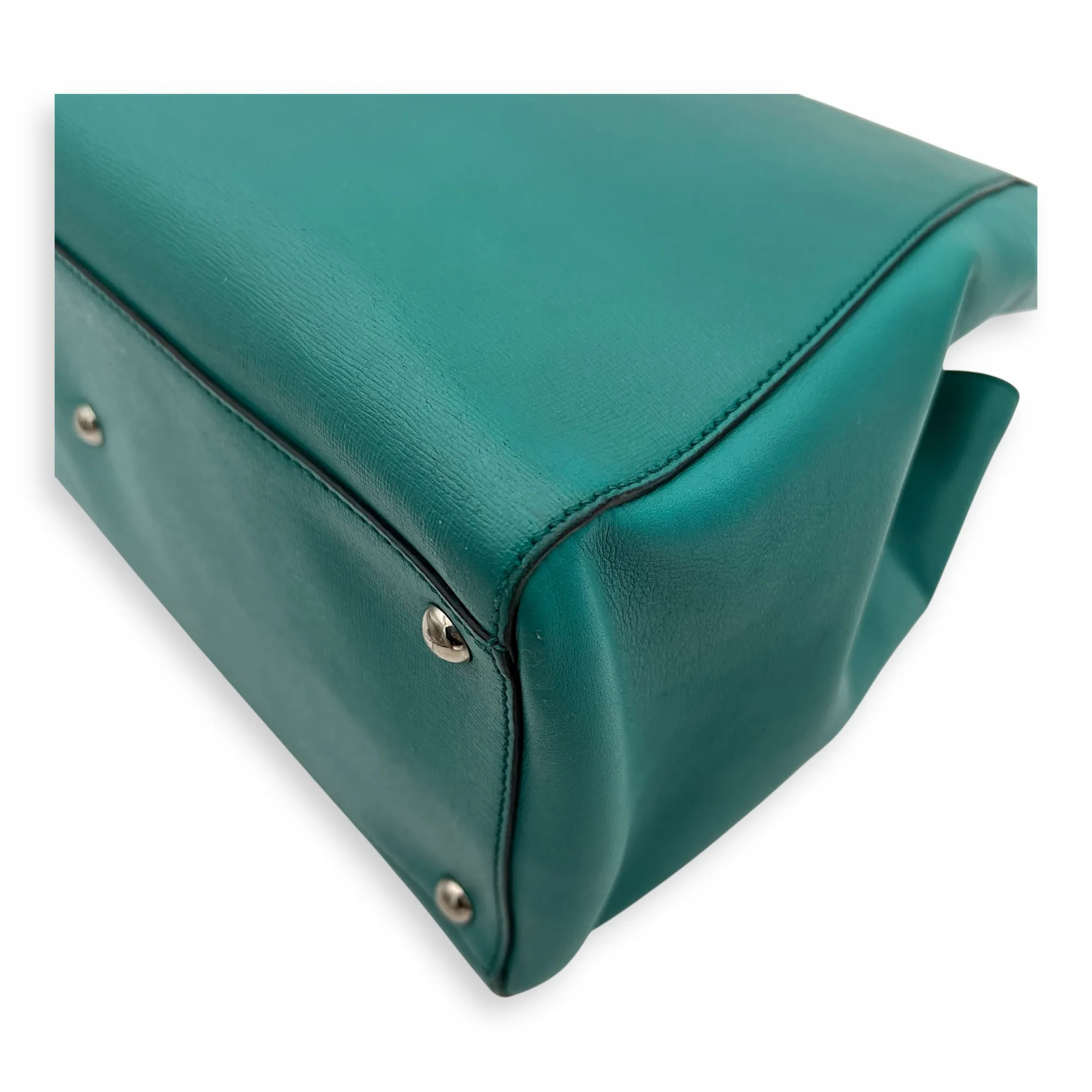 2 jours Top Handle Bag Medium Blue in Calfskin, Silver hardware