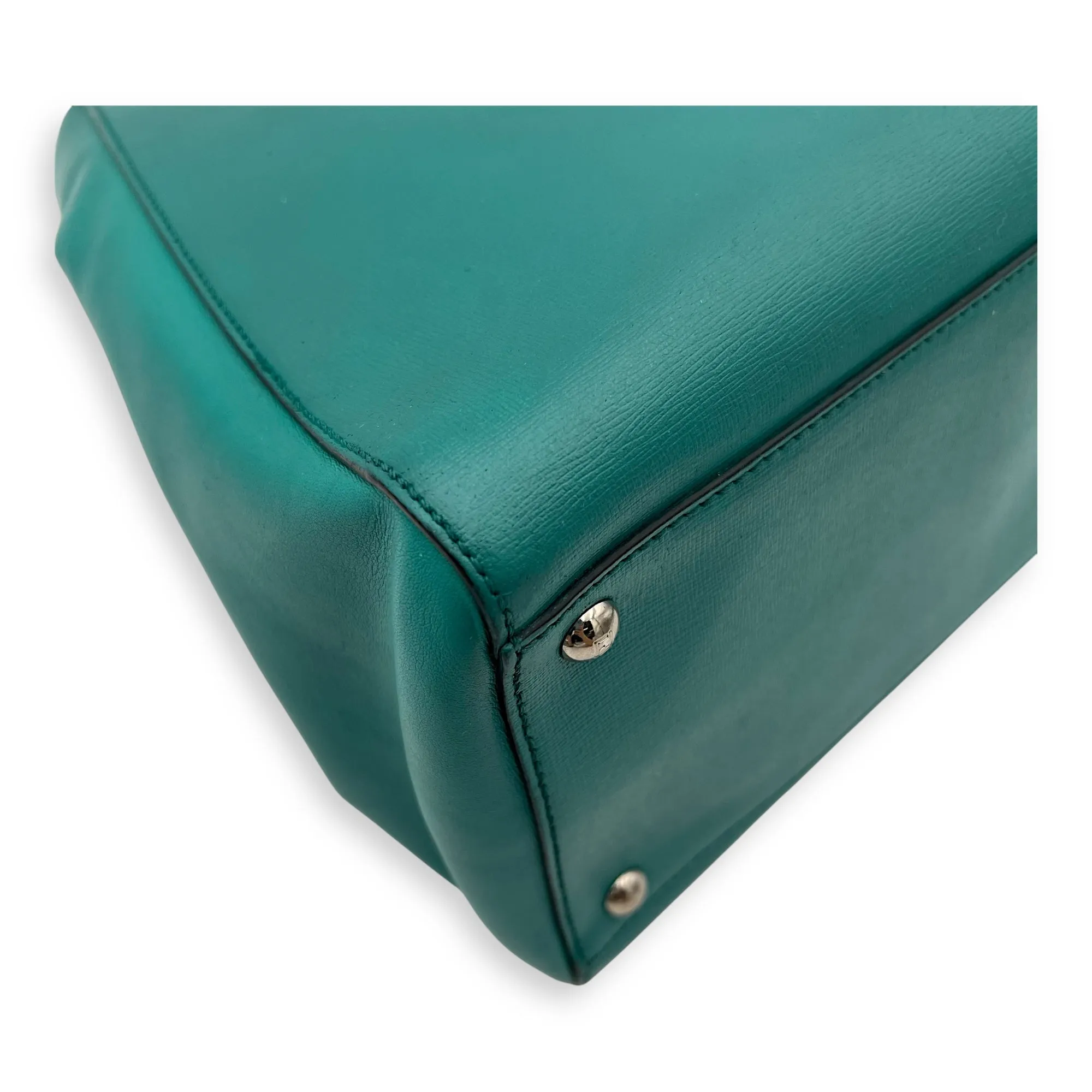 2 jours Top Handle Bag Medium Blue in Calfskin, Silver hardware