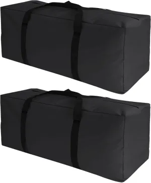 2 Pack Cushion Storage Bags Garden Waterproof Patio Extra Large Protective Zippered Outdoor Cushions Furniture Oxford Fabric Covers Box 68 x 30 x 20 inch Black