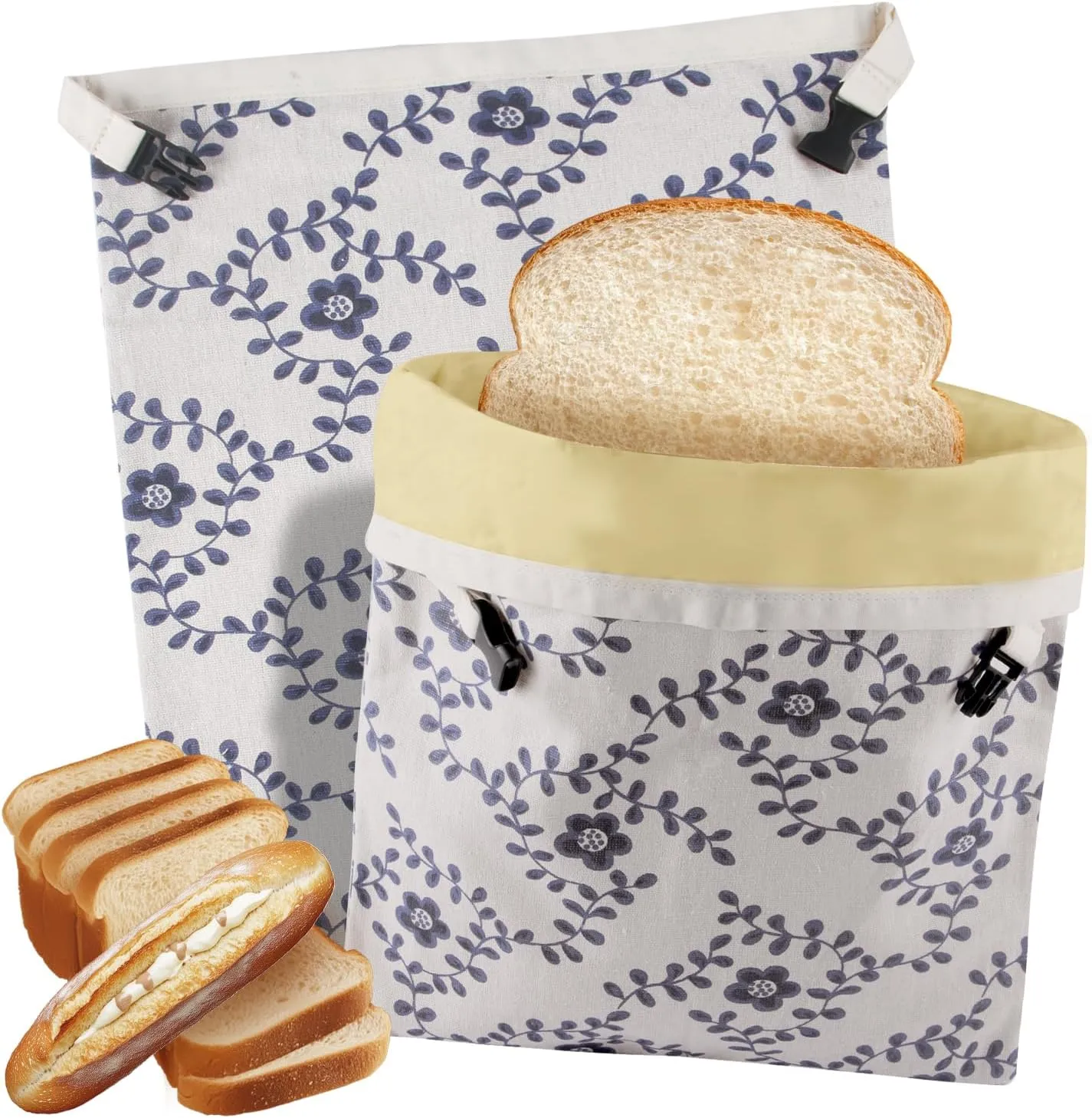 2 Pack Reusable Beeswax Bread Bag,Large Linen Sourdough Bread Bags,Freshness Can be Refrigerated Storage Sourdough Bags