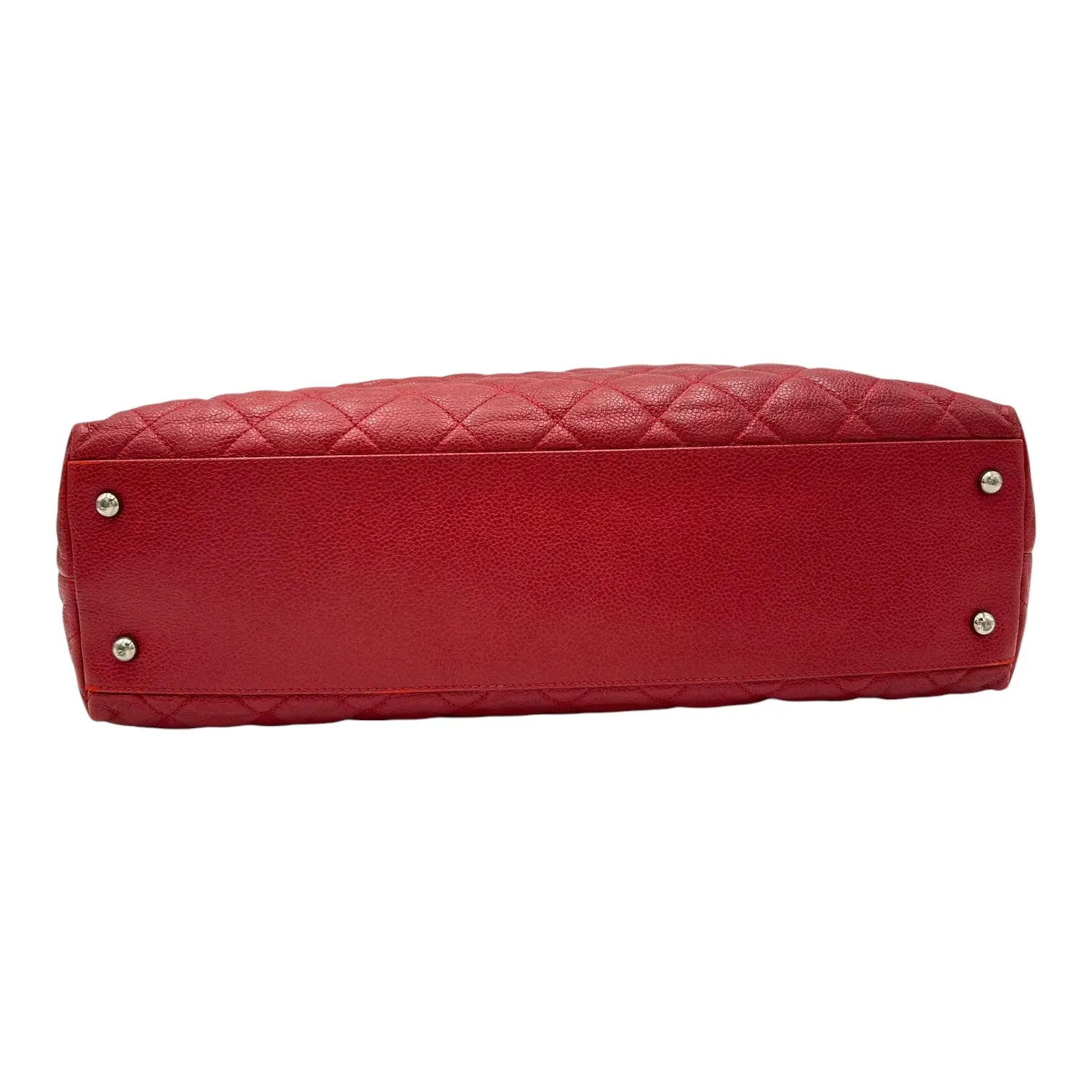 2 way bag Shoulder Bag Red in Caviar Leather, Silver hardware