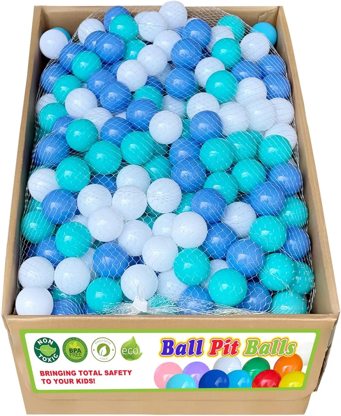 200/500/1000/2000 Count Plastic Soft Plastic Ball Pit Balls Colorful Play Pit Balls for Pet Dogs Ball Pit 2.2" Large Phthalate Free Bpa Free Balls for Toddlers 1-3 Baby Kids