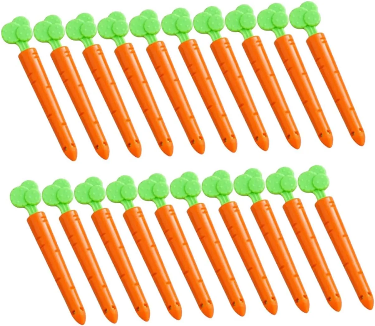 20pcs Plastic Seal Clips Sealing Clips Piping Bag Clips Carrot Shaped Bag Clips Freezer Cartoon Bag Clips Resealable Food Packages Clips Sweet Storage Bag Clips Bag Closures Orange