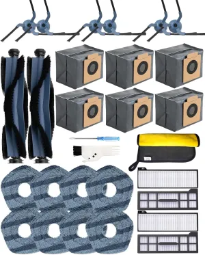29 Pack Accessories Kit Replacement Parts Compatible with Eufy X10 Pro Omni Robotic Vacuum Cleaner,2 Main Brushes,6 Sweeping Brushes,4 HEPA Filters,6 Vacuum Bags,8 Mop Pads,etc.