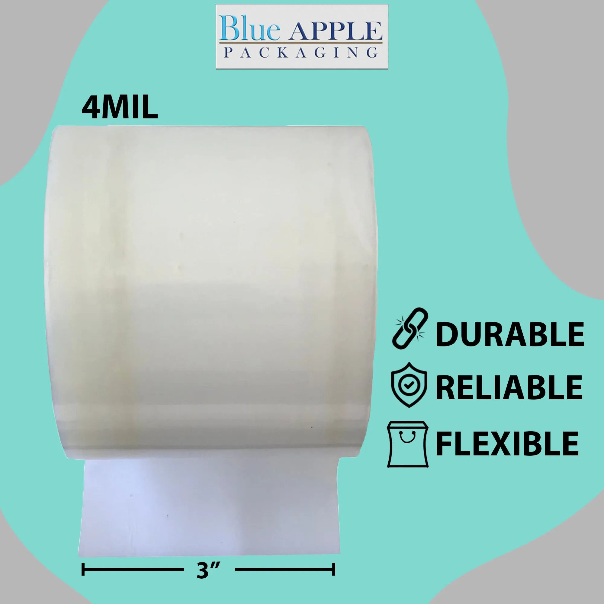 3 inch x 1075ft Poly Tubing Roll 4 Mil LDPE Low Density