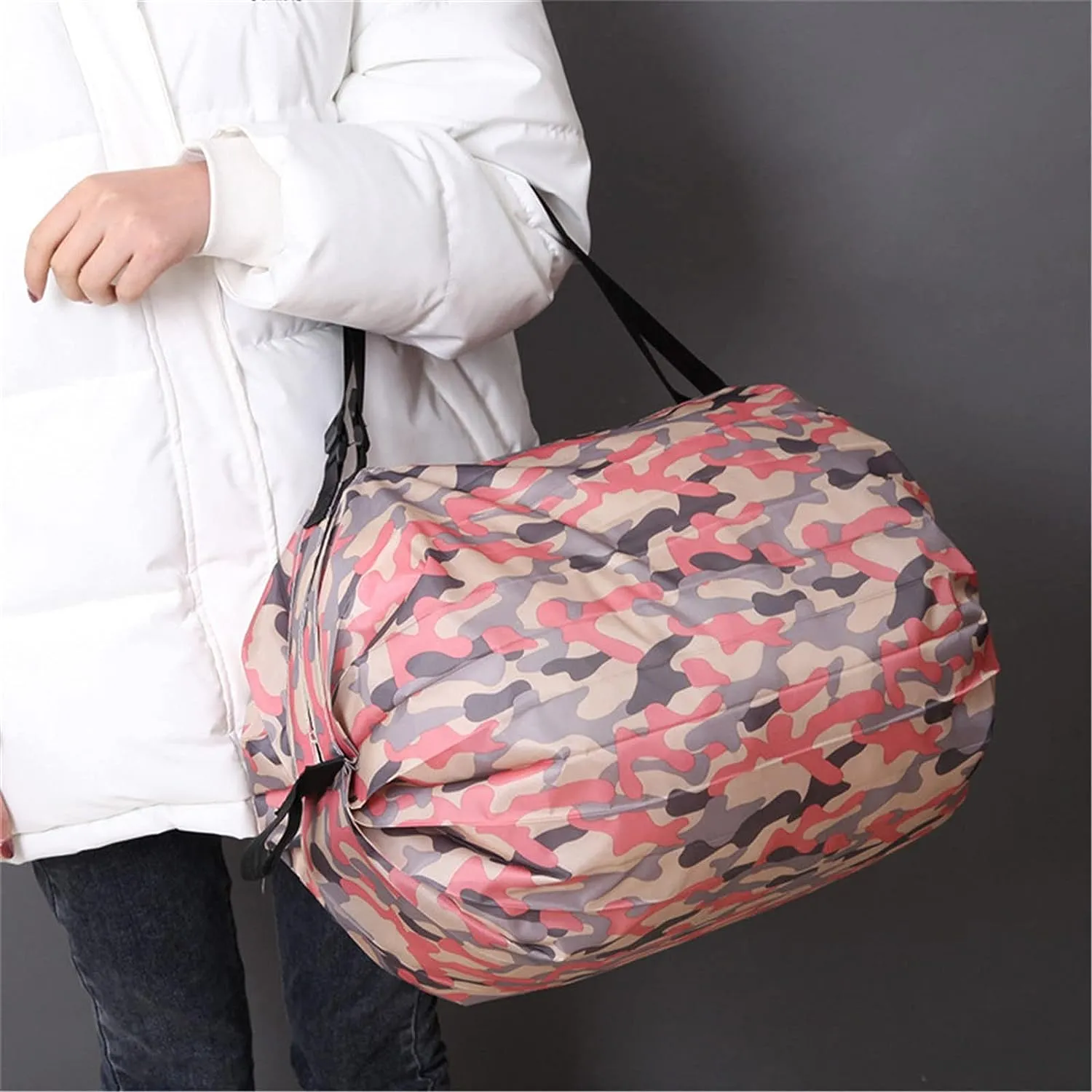 3557 Portable Foldable Shopping Bag Large Capacity Multipurpose Storage Bag Sports Travel Shoulder Bag