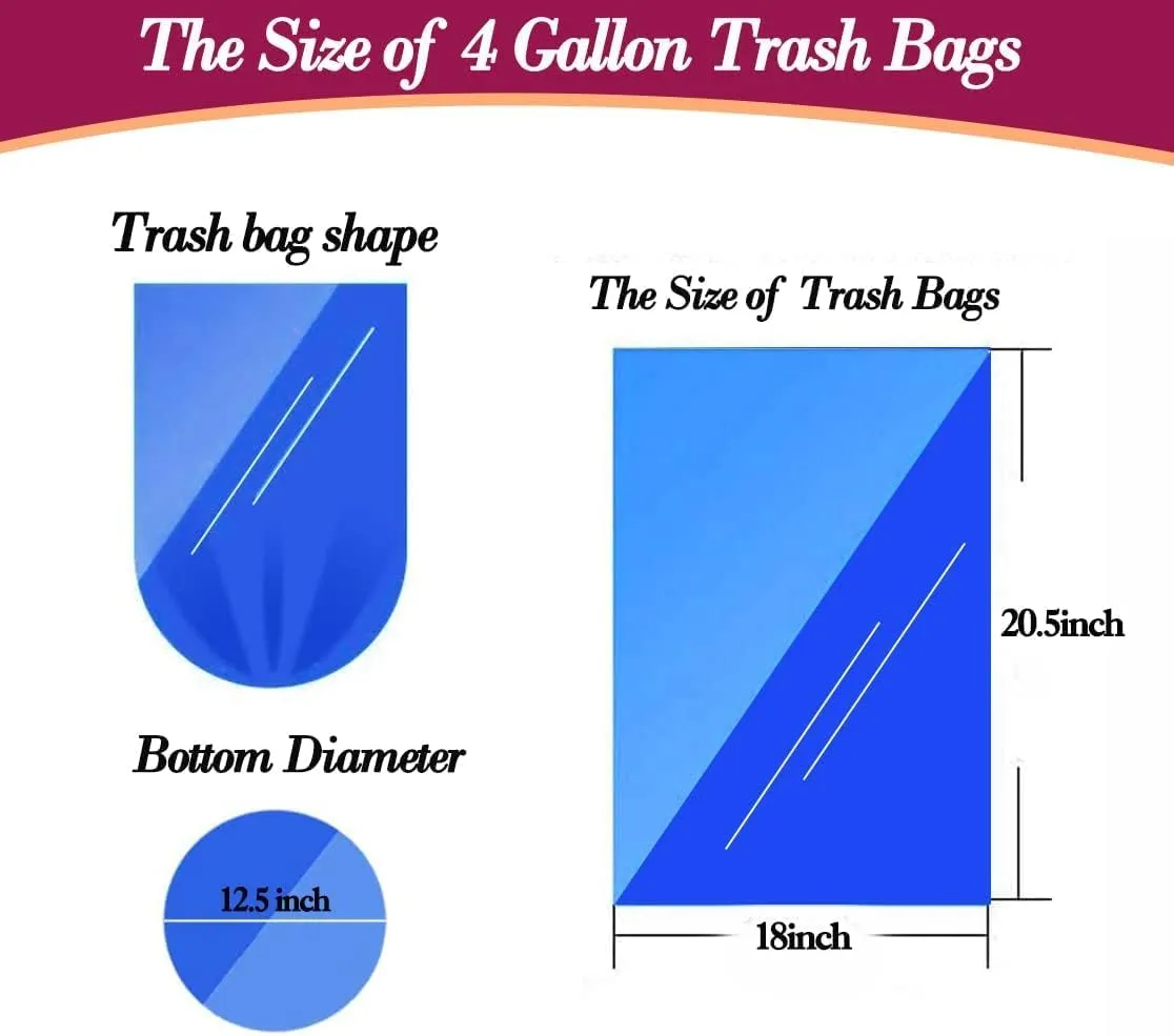 4 Gallon 180pcs Small Silver Grey Trash Bags Strong Grey Garbage Bags, Bathroom Trash Can Bin Liners, Plastic Bags for Office, Waste Basket Liner, Fit 12-15 Liter, 3.5,4,4.5 Gal（Silver Grey 180）