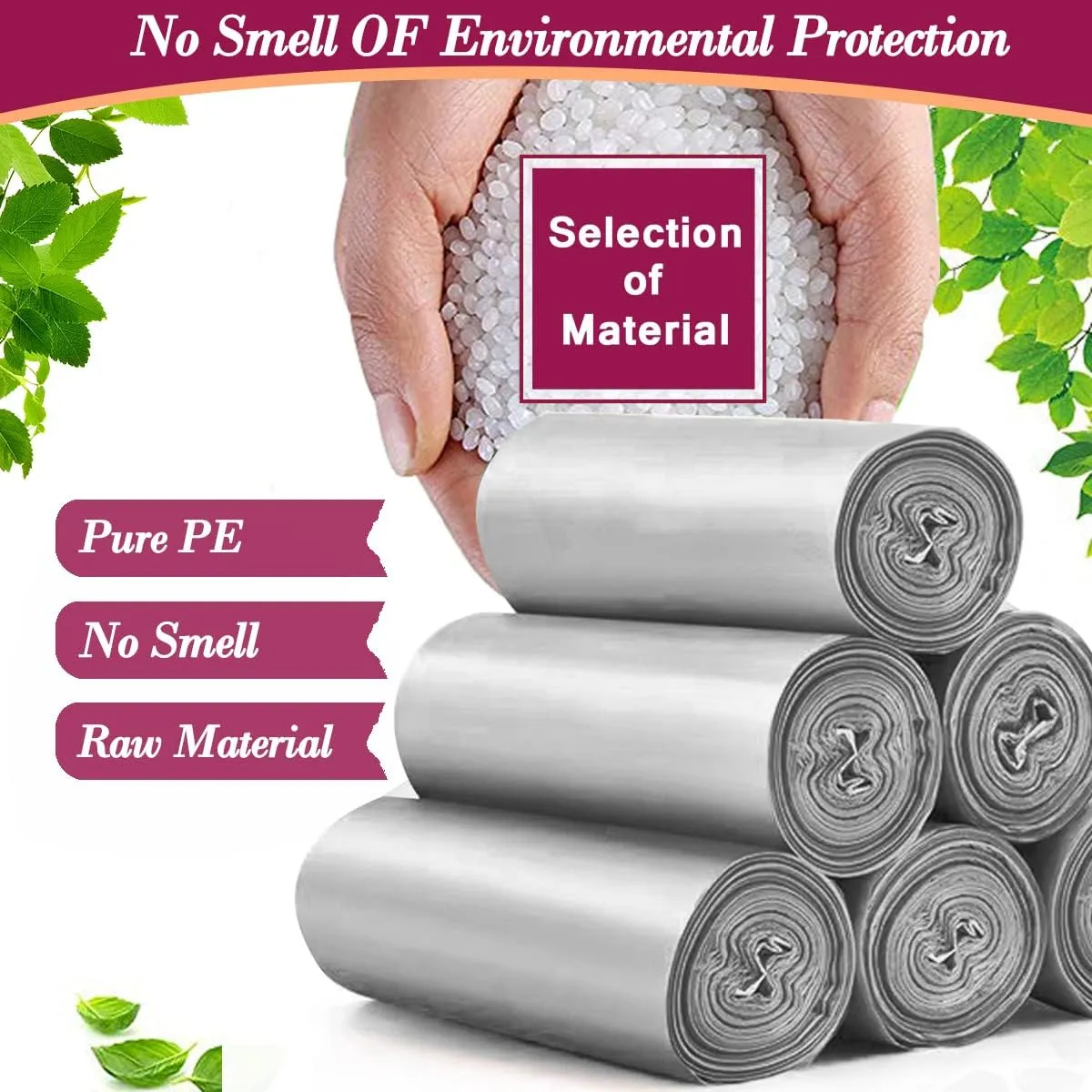 4 Gallon 180pcs Small Silver Grey Trash Bags Strong Grey Garbage Bags, Bathroom Trash Can Bin Liners, Plastic Bags for Office, Waste Basket Liner, Fit 12-15 Liter, 3.5,4,4.5 Gal（Silver Grey 180）