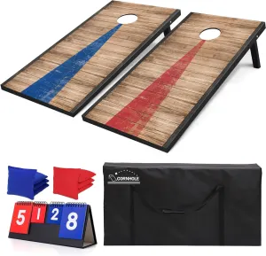 4x2 Ft Cornhole Boards Set, Premium Regulation Size Cornhole Boards with 8 All-Weather Bean Bags, Carrying Case and Scoreboard