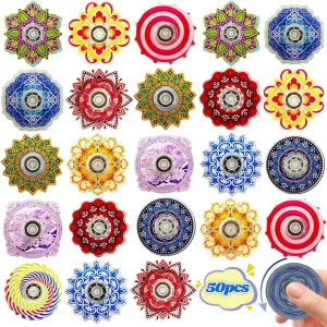 50 Pack Fidget Spinner Mini Toys,Party Favors Supplies Birthday Gifts Easter Basket Goodie Bags Stuffers for Kids Adults,Sensory Toys for Boys Girls Stress Relief,Treasure Box Toy Classroom Prizes