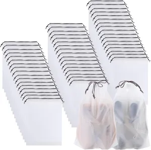 50 Pack Shoe Bags for Travel,Portable Travel Shoe Bag,Large Clear Shoes Pouch Storage Packing Organizers with Drawstring,Dustproof & Waterproof Shoe Storage Bags for Women and Men
