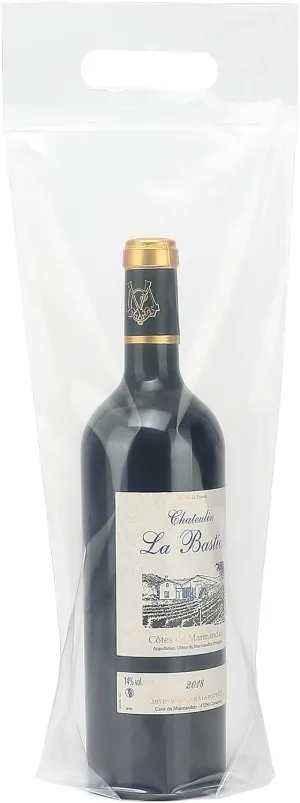 50 pack - Wine to go doggy Bag Carryout Adhesive Seal Tamper Proof Travel Bags for Restaurants, Bars, and Dinner Parties