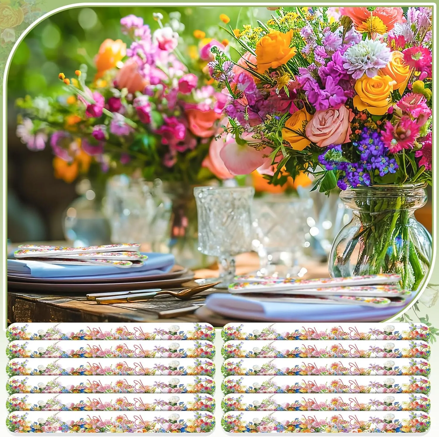 50 Pcs Baby in Bloom Baby Shower Favors Decorations Party Games Winners Prizes Gifts Bulk Floral Emery Board Nail File for Adults Guests Gender Reveal Favors Decorations Gift Bags Stuffers