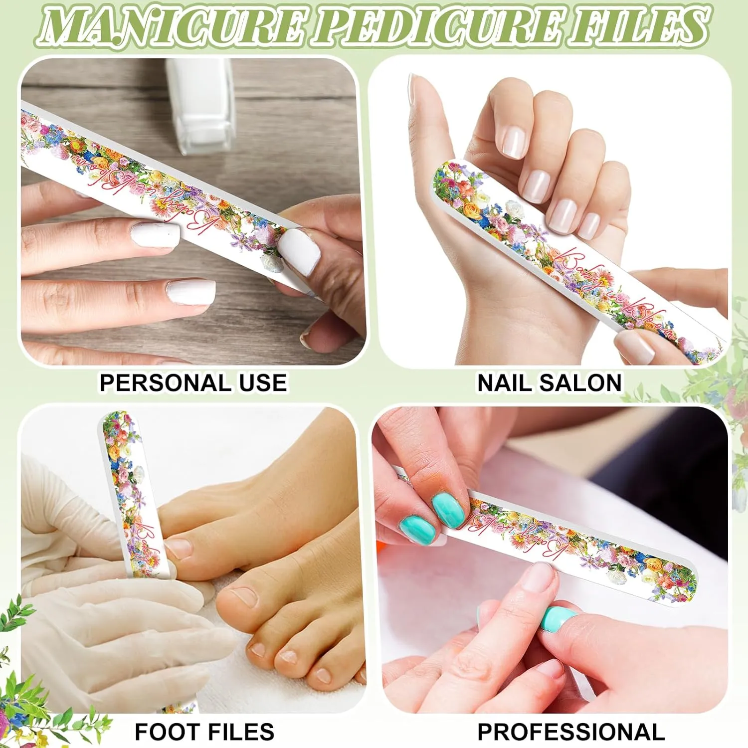 50 Pcs Baby in Bloom Baby Shower Favors Decorations Party Games Winners Prizes Gifts Bulk Floral Emery Board Nail File for Adults Guests Gender Reveal Favors Decorations Gift Bags Stuffers