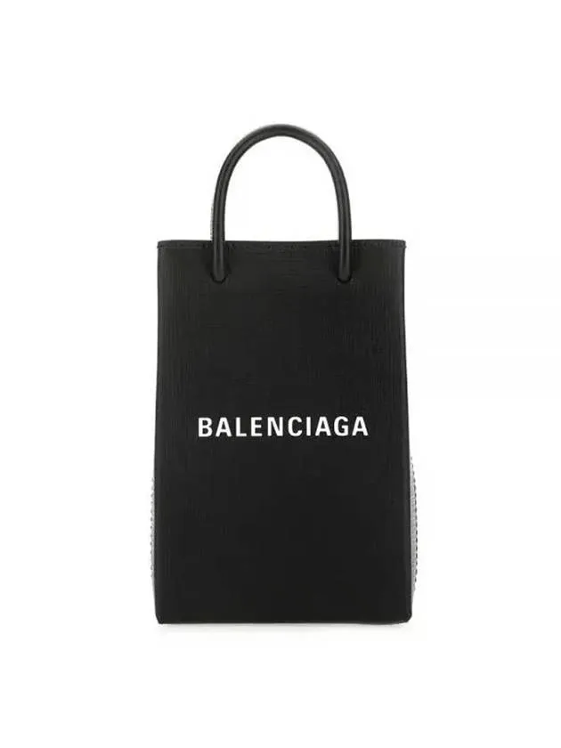 5G-enabled Balenciaga Logo Cross Print Bag Problem-free return Black Holder Small Phone
