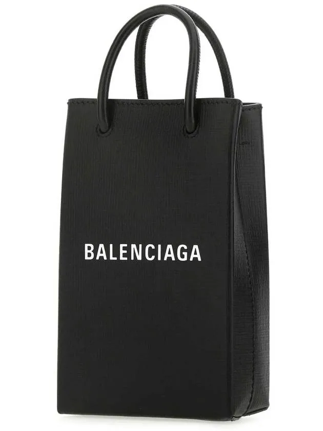 5G-enabled Balenciaga Logo Cross Print Bag Problem-free return Black Holder Small Phone