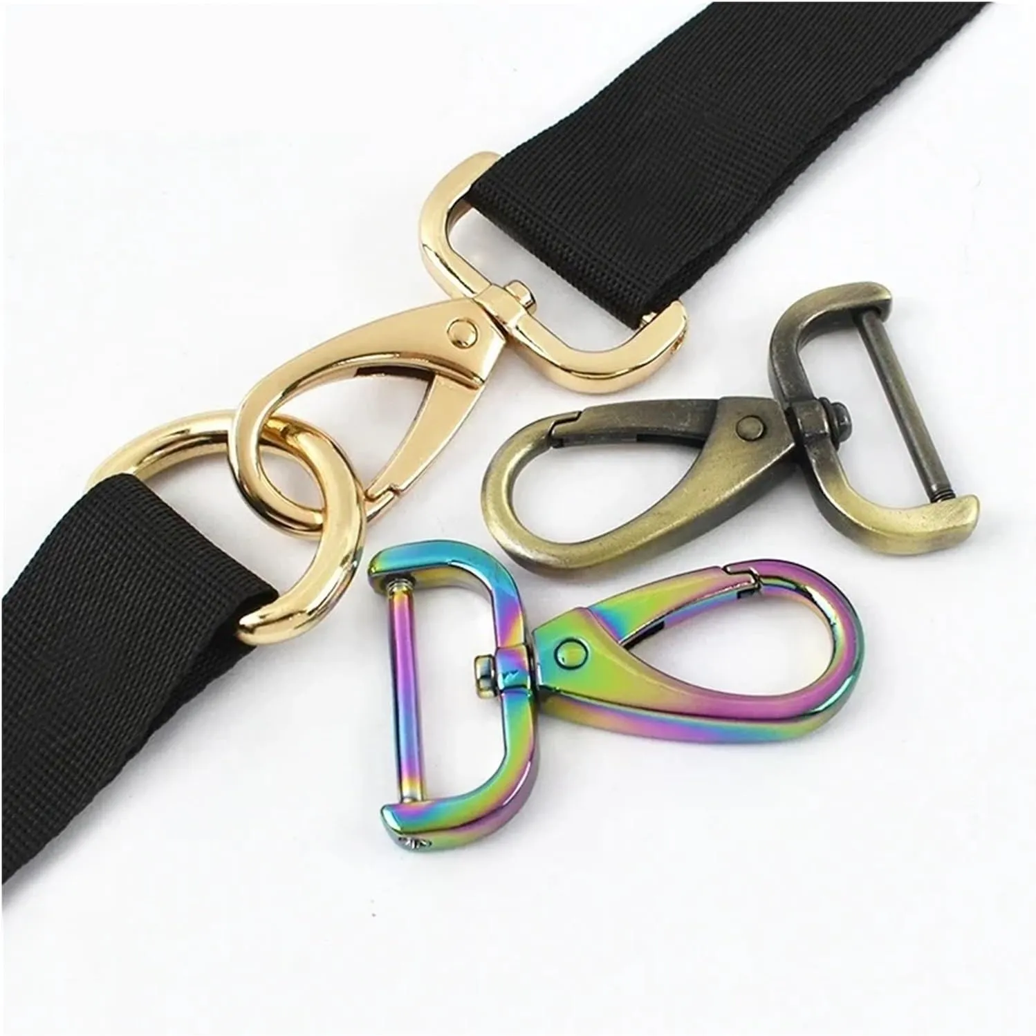 5Pcs Detachable Bag Buckles for Strap 13-38mm Metal Swivel Clasp Belt Webbing Trigger Snap Hook DIY Accessories