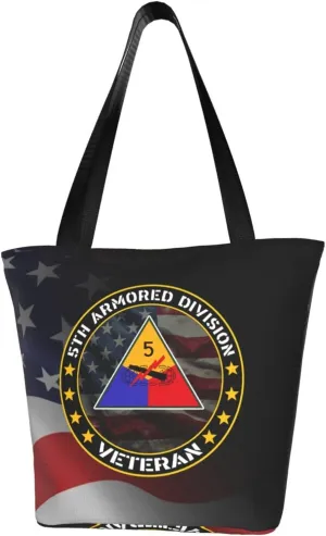 5th Armored Division Veteran Fashion Shoulder Bag Large Capacity For Man Or Woman
