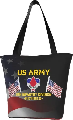 5th Infantry Division Retired Fashion Shoulder Bag Large Capacity For Man Or Woman