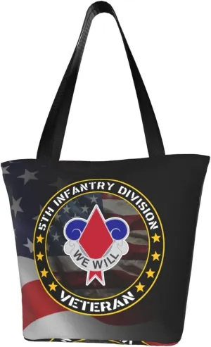 5th Infantry Division Veteran Fashion Shoulder Bag Large Capacity For Man Or Woman