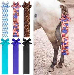 6 Pcs Horse Tail Bag Breathable Guard Slip on Horse Tail Wrap 2 Strand Closure Straps Grooming Supplies to Keep from Dirt Breakage Rubbing 6 Designs(Modern Style)