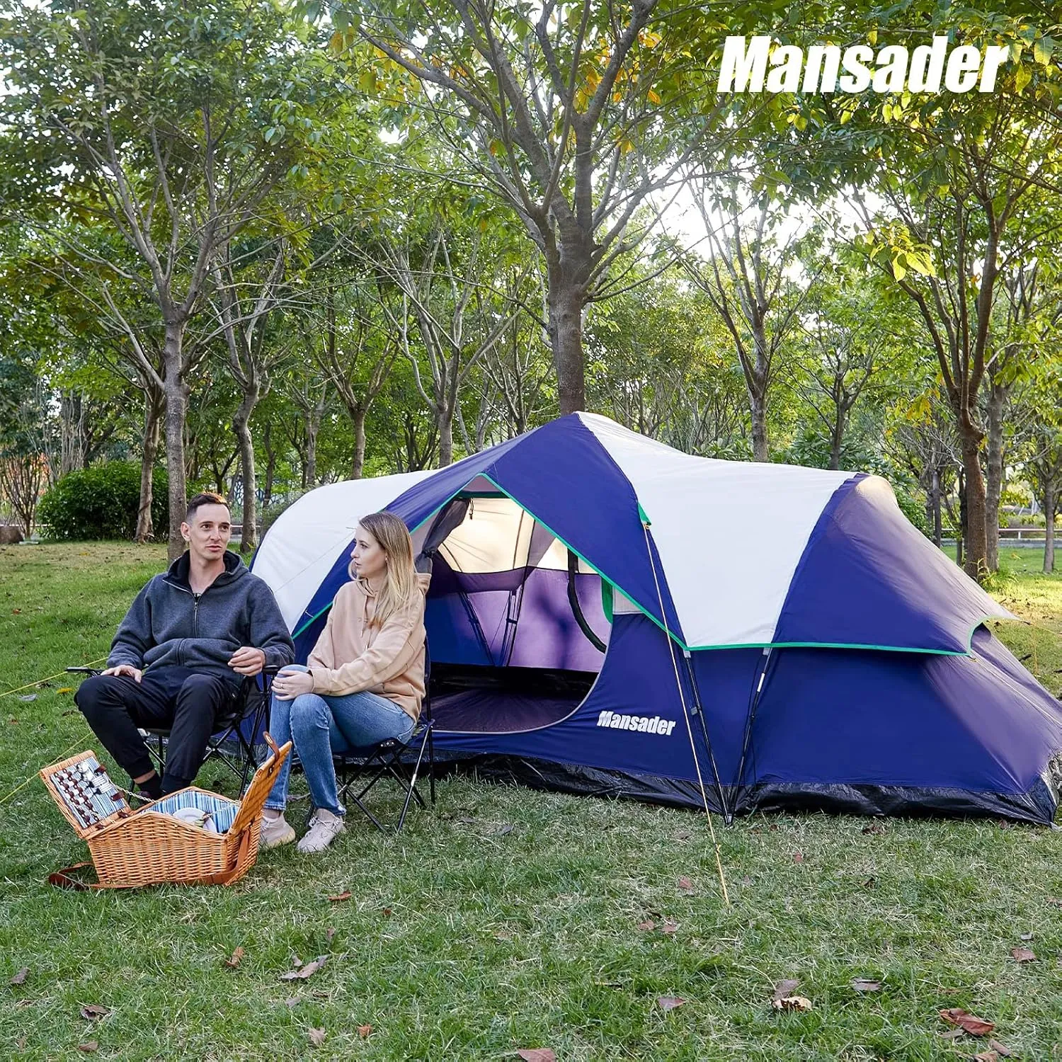 6 Person Family Camping Tent,Waterproof Windproof with Top Rainfly,Easy Set Up,Pop Up Tent for Outdoor Camping Hiking Trave