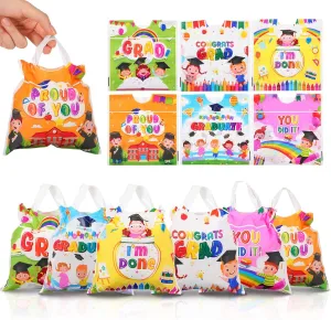 60 Pcs Graduation Gift Bags Bulk Kindergarten Grad Party Favor Bags with Handle Preschool Congratulations Graduation Candy Treat Bags for Graduation Party Supplies, 5.91 x 5.91 Inch