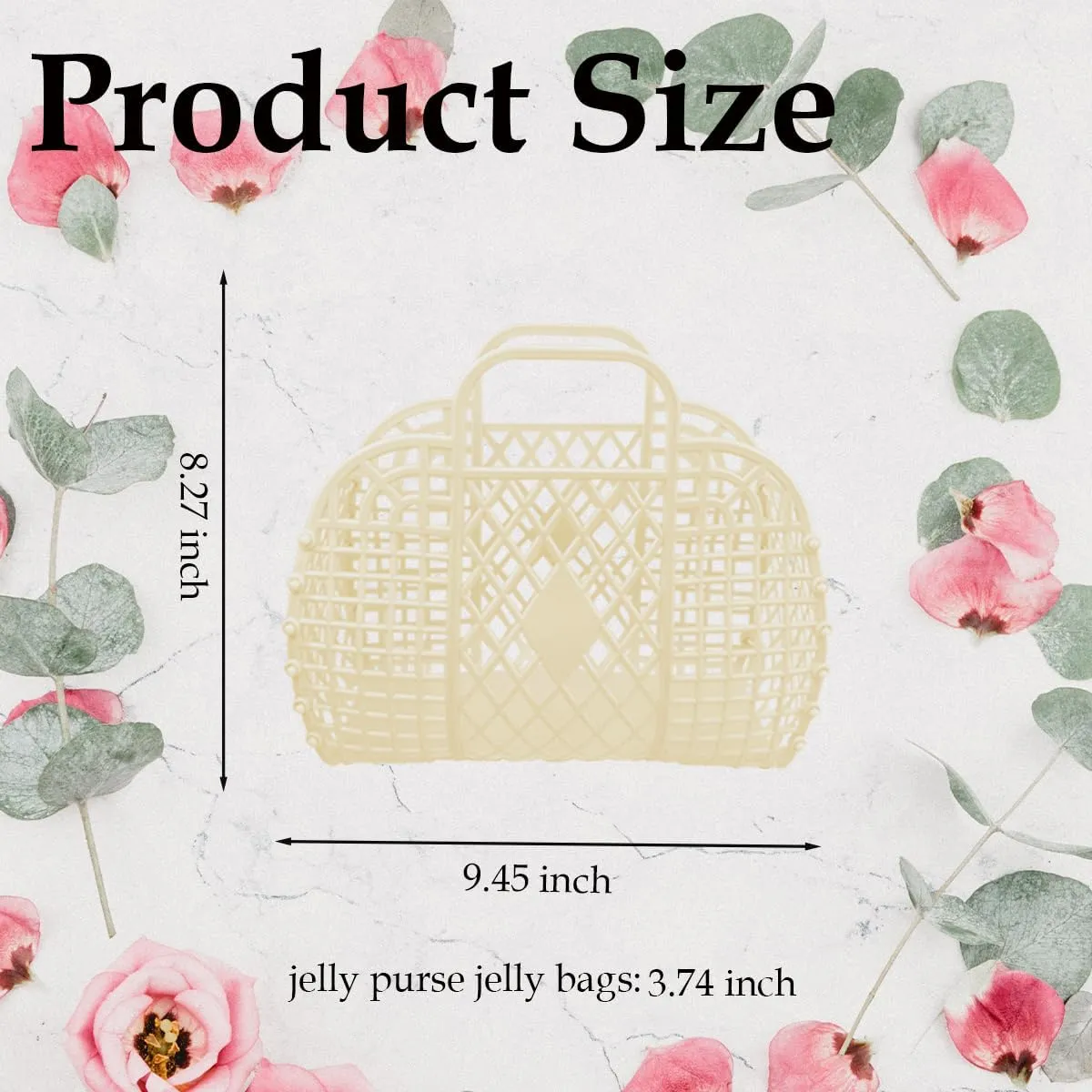 8 Pcs Plastic Jelly Basket Purse Bags Beach Bag