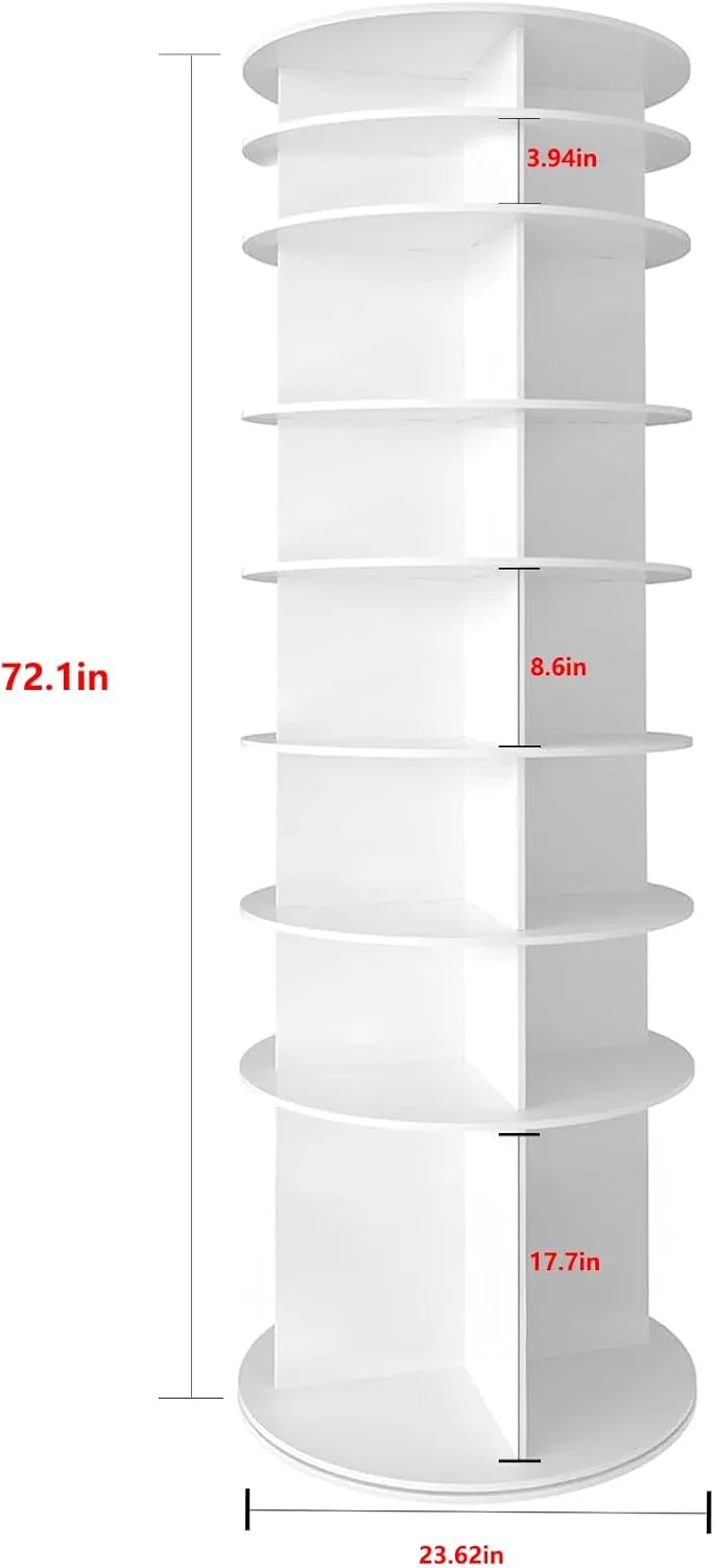 8-Tier Rotating Shoe Rack Tower Spinning Shoe Display Lazy Susan Tower, Shoe and Vertical Handbag 360 Revolving Storage Organizer Rack for Living Room Entryway Doorway