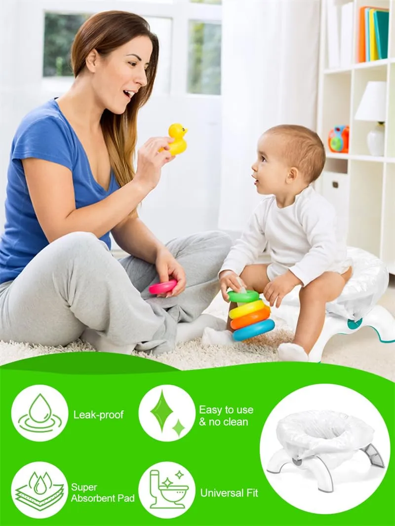 80 Disposable Potty Bags, Potty Liners Compatible with OXO Tot 2-in-1 Go Potty, Potty Refill Bags for Toddler Toilet, Universal Potty Training Bags Fit Most Potty Chairs, Seats, Portable Travel Toilet