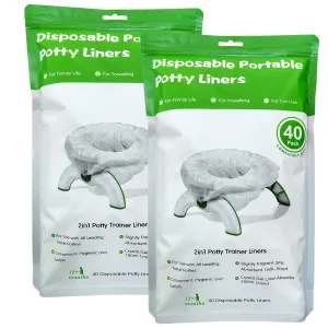 80 Disposable Potty Bags, Potty Liners Compatible with OXO Tot 2-in-1 Go Potty, Potty Refill Bags for Toddler Toilet, Universal Potty Training Bags Fit Most Potty Chairs, Seats, Portable Travel Toilet