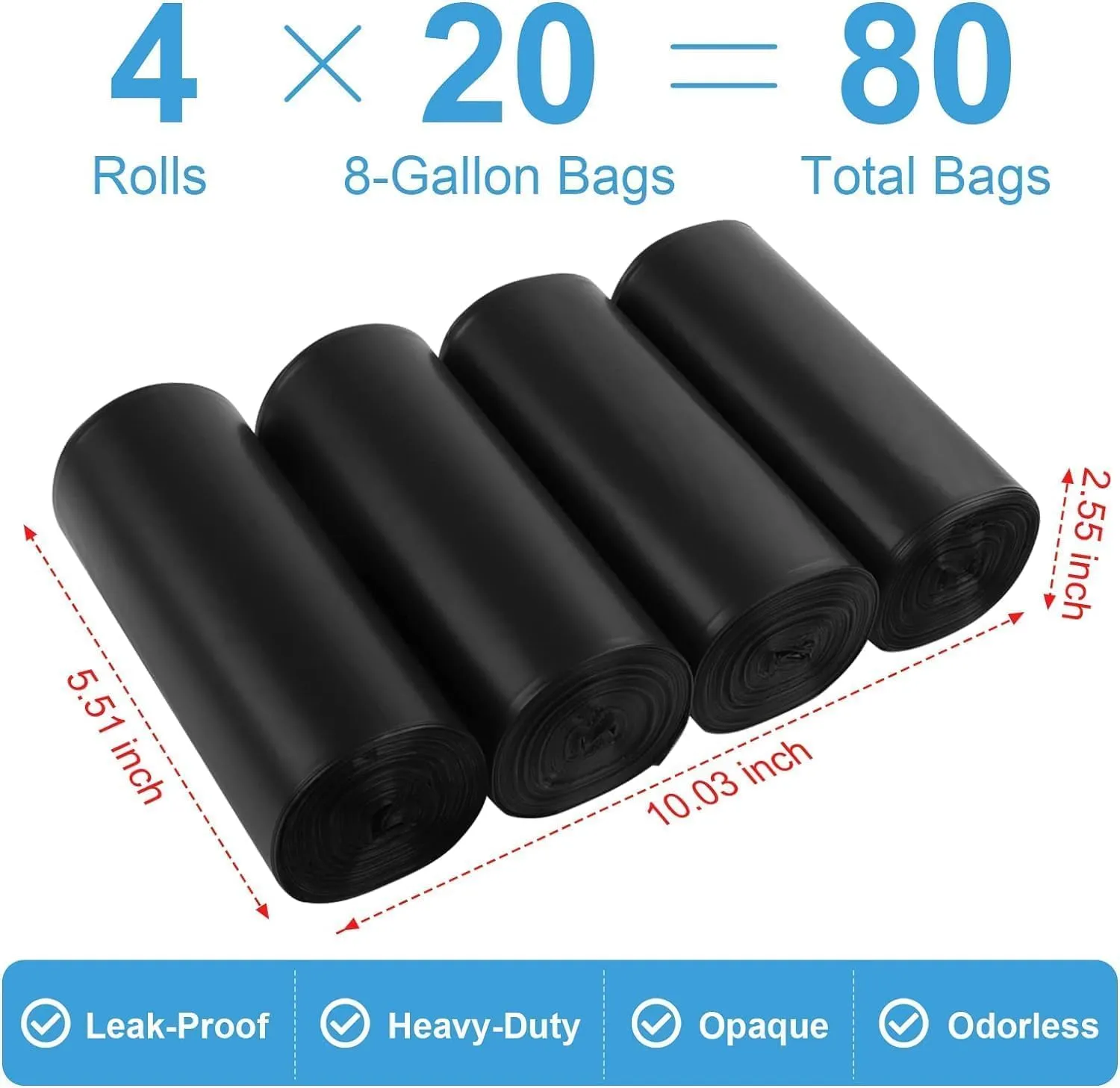 80 Portable Toilet Bags, Camping Toilet Bags, Biodegradable Porta Potty Bags, Thickened Toilet Waste Bags for 5 Gallon Bucket Toilet, Compostable Bags