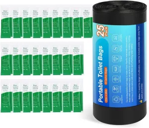 80 Portable Toilet Bags, Camping Toilet Bags, Biodegradable Porta Potty Bags, Thickened Toilet Waste Bags for 5 Gallon Bucket Toilet, Compostable Bags
