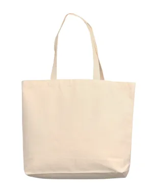 96 ct - 18 in Large Organic Canvas Shopper Tote Bags with Bottom Gusset - By Case