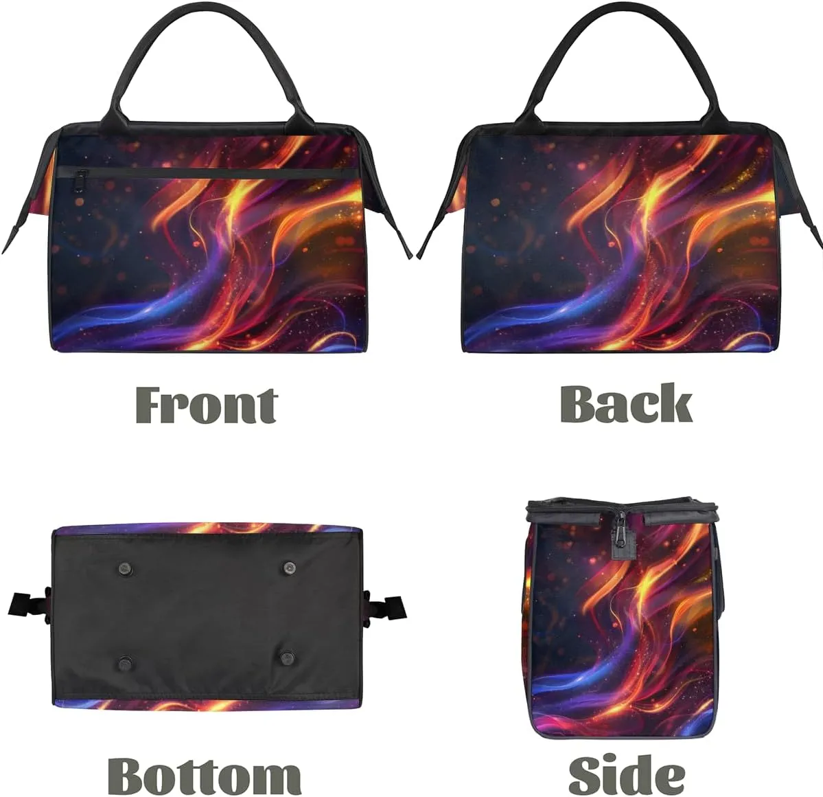 Abstract Art Color Weekender Overnight Bag for Women Waterproof Carry On Travel Duffle Bags with Pocket Lightweight Sports Gym Tote Bag Large Luggage Workout Personal Item Hospital Bags