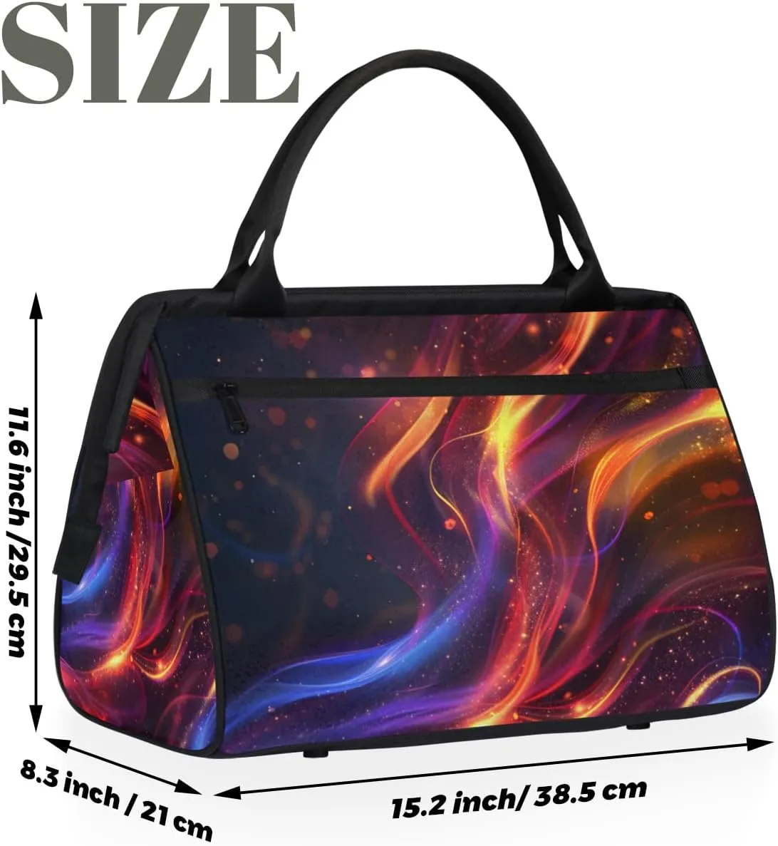 Abstract Art Color Weekender Overnight Bag for Women Waterproof Carry On Travel Duffle Bags with Pocket Lightweight Sports Gym Tote Bag Large Luggage Workout Personal Item Hospital Bags