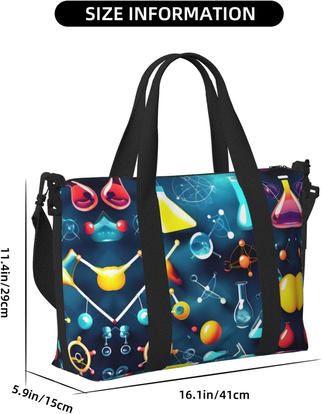 Abstract Science Chemistry Small Duffel Bag Foldable Travel Bag Weekender Bag Overnight Gym Hospital Bags For Women&Men